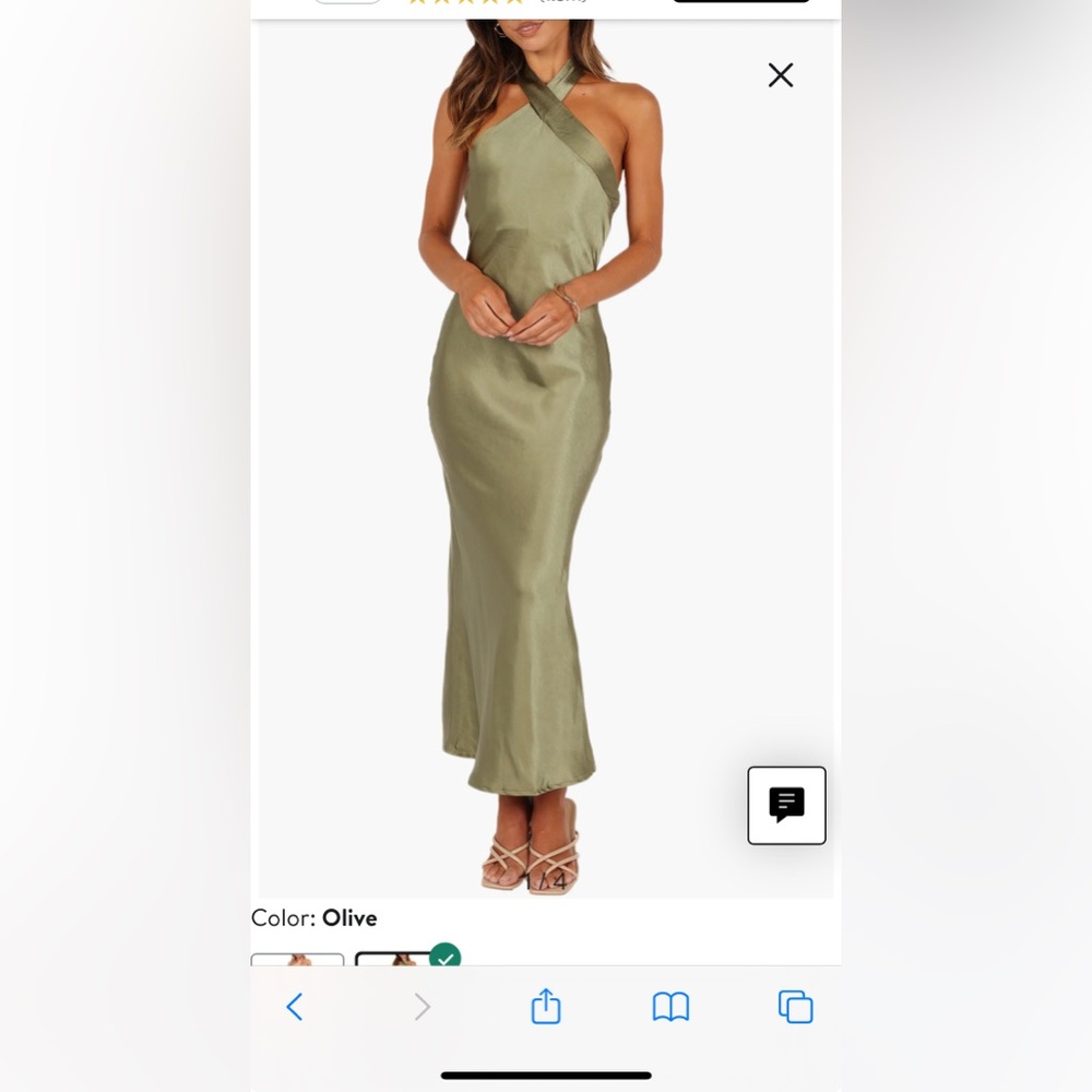 Petal and Pup Grasie Halter Dress Olive Size 0 New w/ tags